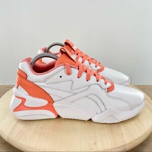 Puma Nova x Pantone 2 Living Coral Leather Lace Up Woman’s shoes size 8.5